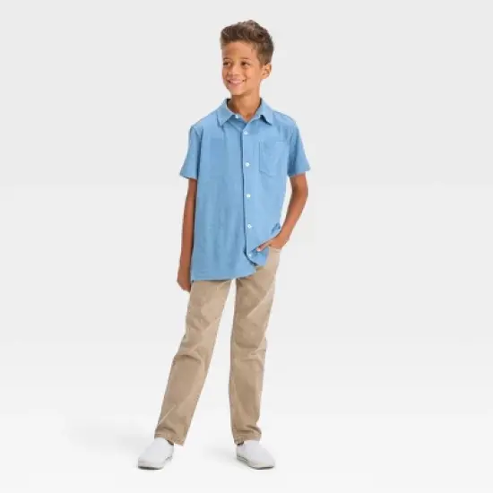 Boys' Short Sleeve Jersey Button-Down Shirt - Cat & Jack&trade; image {2}