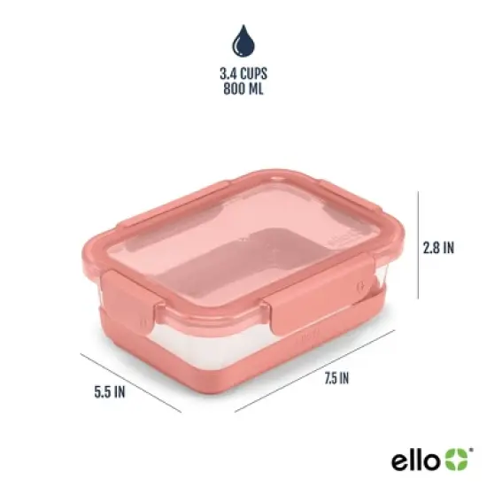 Ello 4pc 3.4c Glass Refresh Food Storage Container Set image {4}