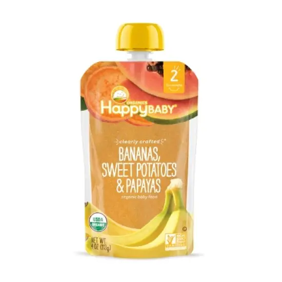 Happy Baby Organics Clearly Crafted Stage 2 Bananas, Sweet Potatoes & Papaya - 4oz image {6}