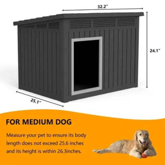 Decksplore Modern & Durable Weather-Resistant Pet House for Medium Dogs image {3}