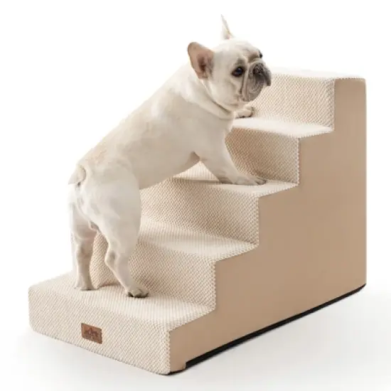 Cozy Kiss 5-Tier Extra-Wide Foam Pet Steps, Non-Slip Dog Stairs for High Beds & Sofas with Removable Washable Cover image {8}