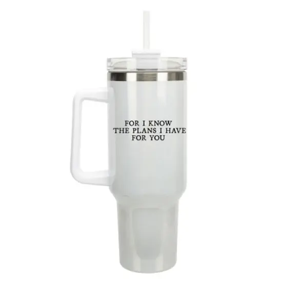 100 North For I Know The Plans I Have For You Faith Wrap-Around 40 Oz. Stainless Steel Water Bottle Coffee Mug, Spill & Leak Resistant, Travel Tumbler image {5}
