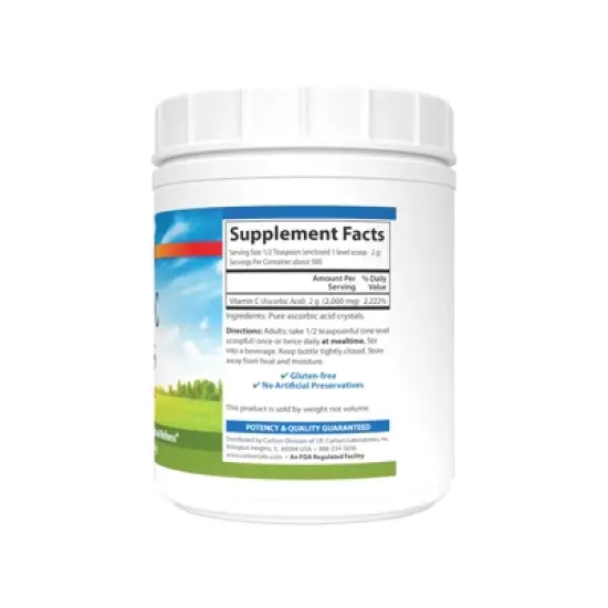 Carlson - Non-GMO Vitamin C Crystals, 2000 mg, Vitamin C Powder, Immune Support, Antioxidant image {2}