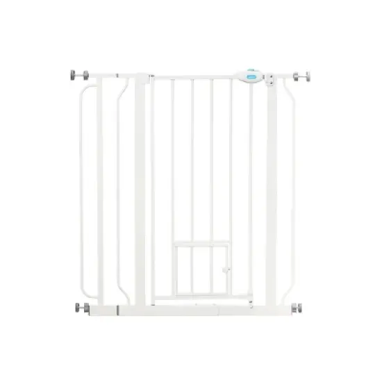 Carlson Tall Gate with Door for Dog Crate - White image {6}