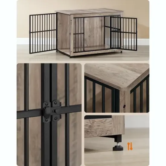 Feandrea Dog Crate Furniture, Side End Table, Modern Kennel for Dogs Indoor up to 70 lb, Heavy-Duty Dog Cage with Enclosed Base image {7}