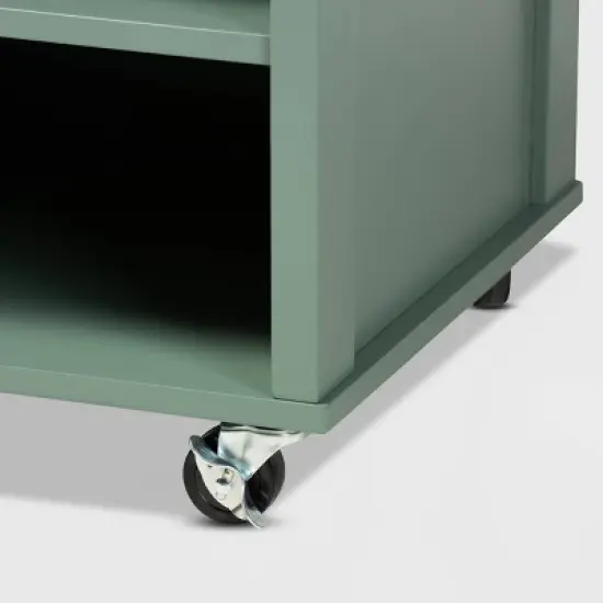 Dorthy Two-Tone Wood Kitchen Cart Green/Natural - Baxton Studio image {11}