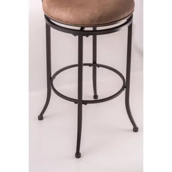 Charleston Swivel Ladder Back 26" Counter Height Barstool Metal/Tan - Hillsdale Furniture image {3}