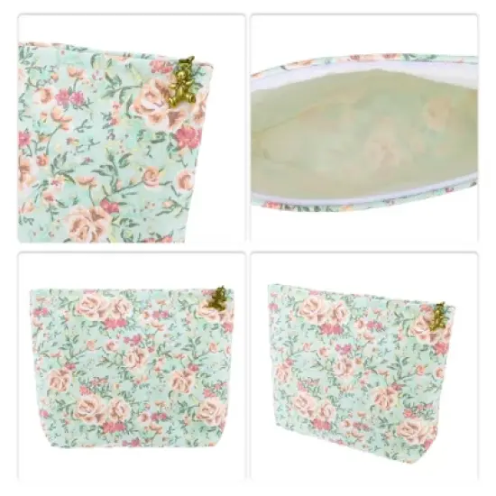 Unique Bargains Women's Durable Cosmetic Bag Green 1 Pc image {2}