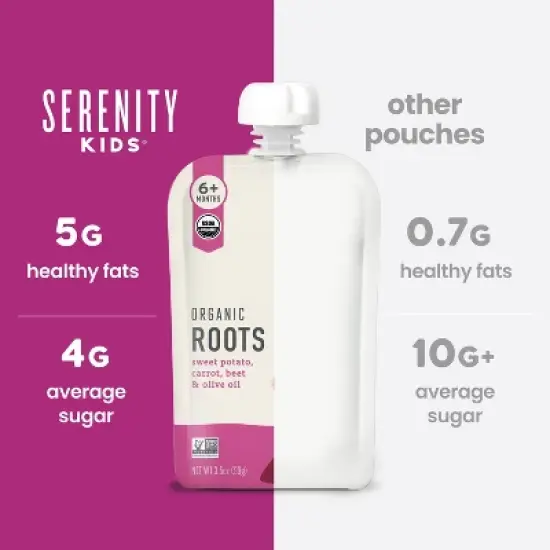 Serenity Kids Organic Roots with Organic Olive Oil Baby Food Pouch - 3.5oz image {3}