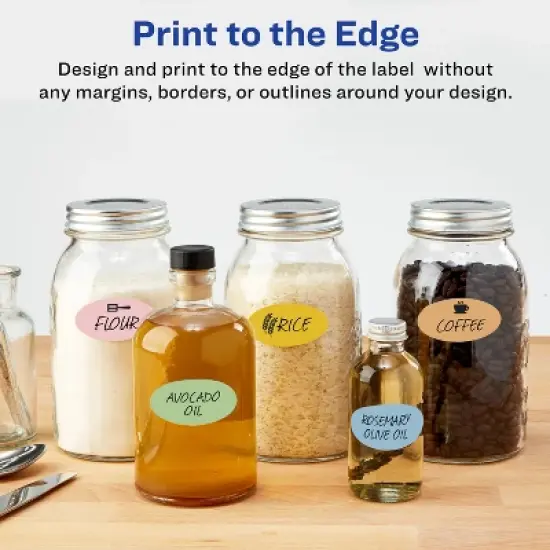 Avery Printable Blank Oval Labels, 1-1/8" x 2-1/4", Textured Matte White, 210 Customizable Labels (8216) image {3}