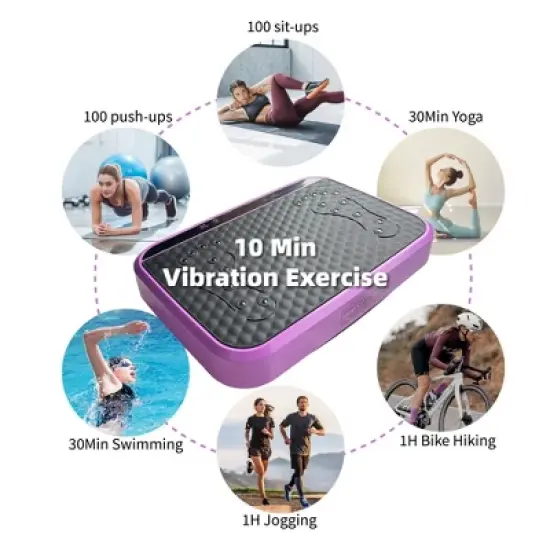 NAYSAYE Vibration Plate Fitness Equipment Whole Body Massager for Energy Boost and Toning, Purple, 20.5"*14.2"*4.5" image {5}