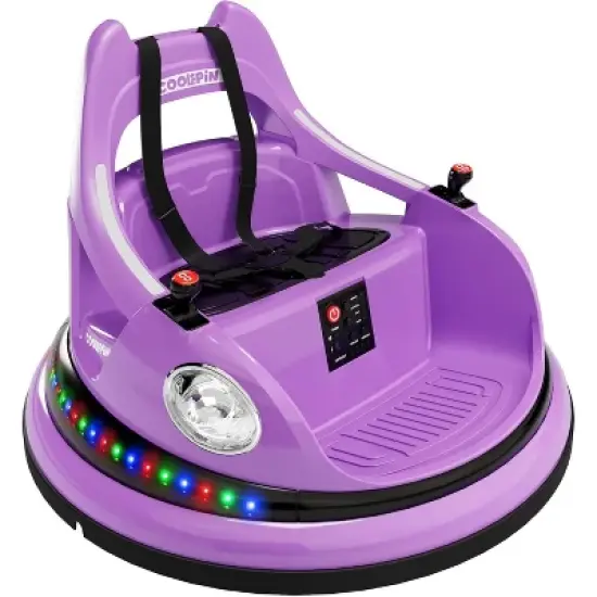12V Kids Ride-On Bumper Car with Remote Control, 360&deg; Spin Electric Toy Car for Toddlers, 2 Speeds, Music, Safety Belt, Indoor/Outdoor image {11}