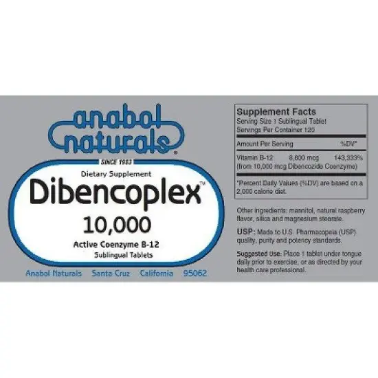 Dibencoplex 10,000 mcg by Anabol Naturals  -  30 Tablet image {1}