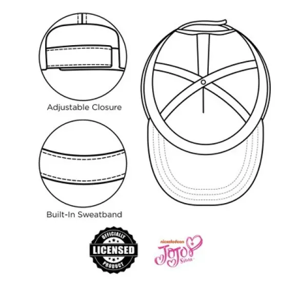 JoJo Siwa Little Girl&rsquo;s Baseball Hat for Ages 4-7- White image {4}