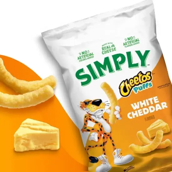 Cheetos Snack Pack Simply White Cheddar Puffs Multipack- 8ct/7oz image {2}