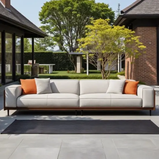 Luck Live 111.81 inch soft cushion sofa with throw pillows image {11}