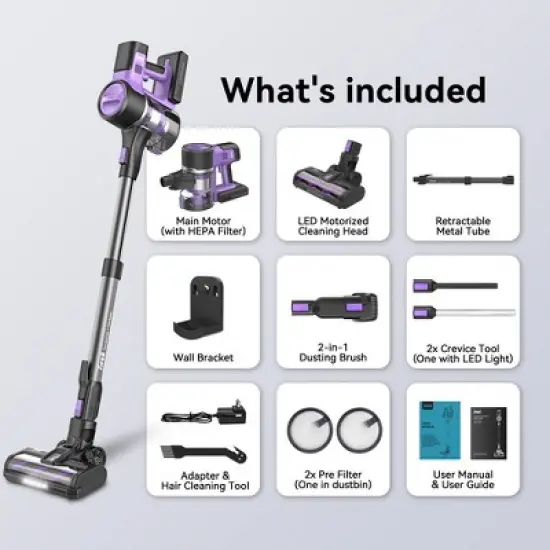 INSE S10P Cordless Vacuum with 2 Batteries Powerful Suction image {6}