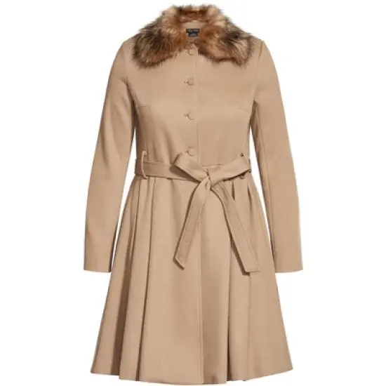 Women's Plus Size Blushing Belle Coat - taupe | CITY CHIC image {2}