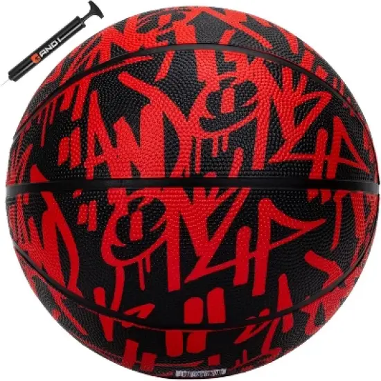 AND1 Fantom Graffiti 27.5 Rubber Basketball : Youth Sized Streetball for Indoor and Outdoor Use, Deep Channel Construction and Durability image {7}