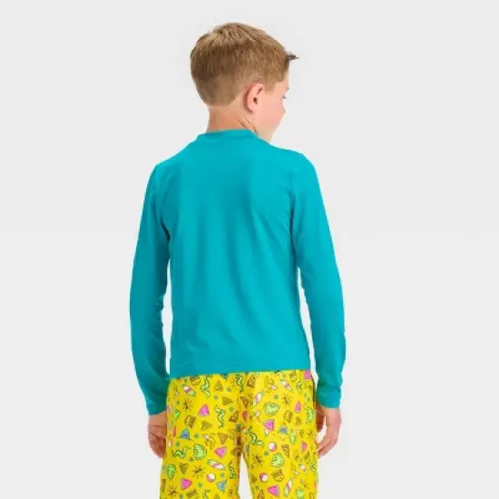 Boys' Solid Rash Guard Top - Cat & Jack&trade; Turquoise Green image {2}