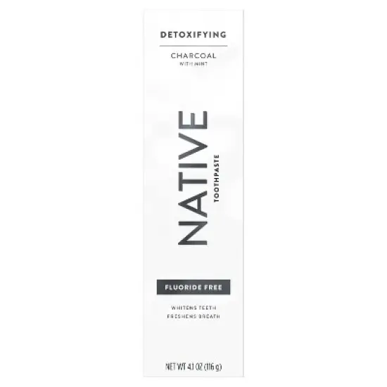Native Premium Detoxifying Charcoal with Mint Fluoride Free Toothpaste - 4.1oz image {6}
