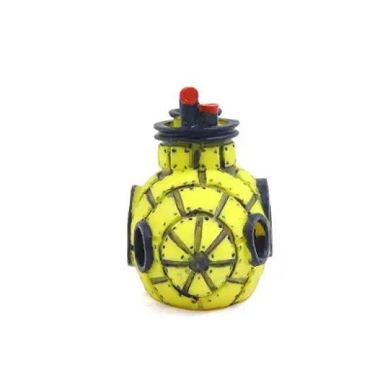 Unique Bargains Aquarium Fish Tank Decoration Bubble Maker Yellow Spaceship Ornament 5.12"x2.36"x3.15" image {1}