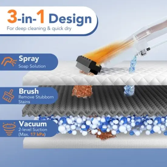 Tangkula 4-in-1 Carpet Vacuum Cleaner w/ 5.5 Peak HP & 17 KPA Max Suction Attachments image {2}