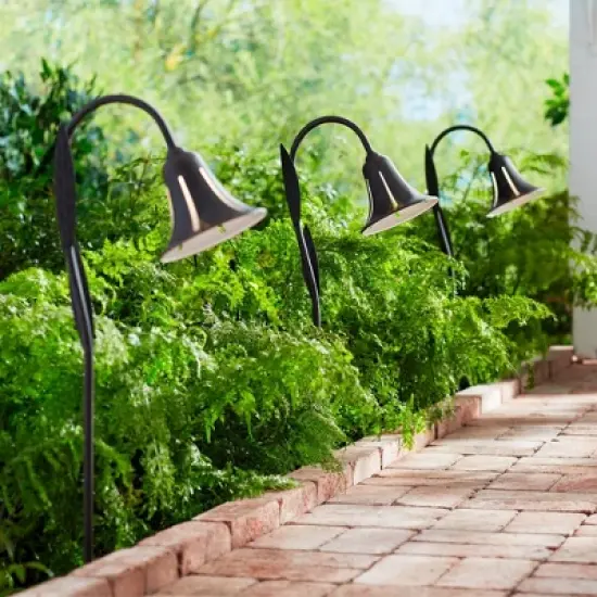 John Timberland Tulip 27" High Dark Rust LED Landscape Lights Set of 2 image {6}