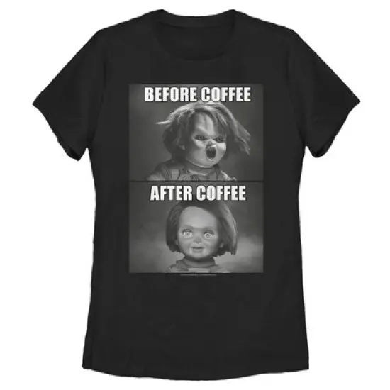 Women's Child's Play Before and After Coffee Meme T-Shirt image {3}