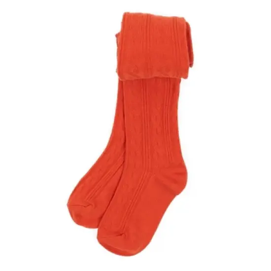 Leveret Girls Classic Solid Color Cable Knit Tights image {7}