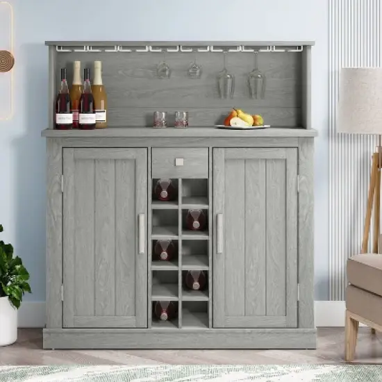 47" Wood Granite Pattern Cabinet - Festivo image {1}