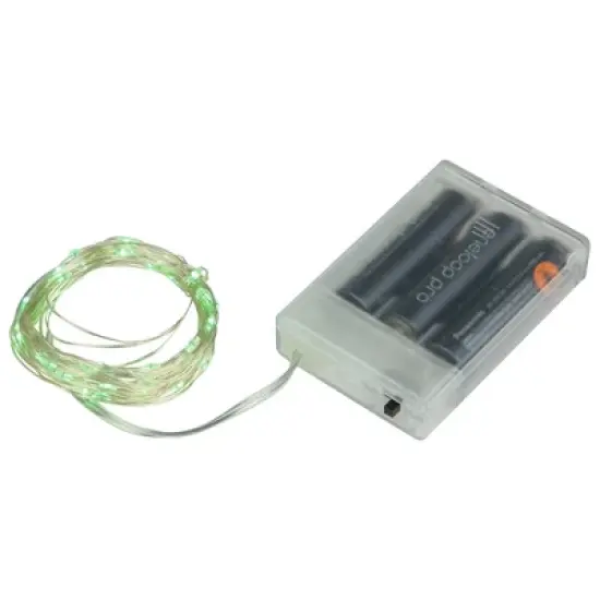 Northlight 50-Count Micro Fairy Christmas Lights - 16ft - Green LED - Copper Wire image {5}