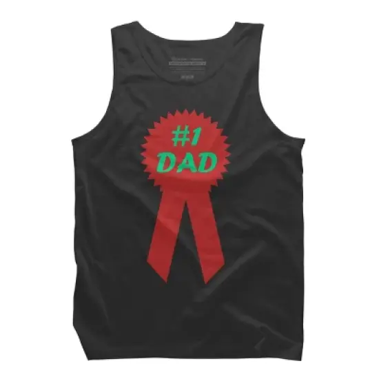 Men's Design By Humans #1 DAD Ribbon By Tank Top image {3}