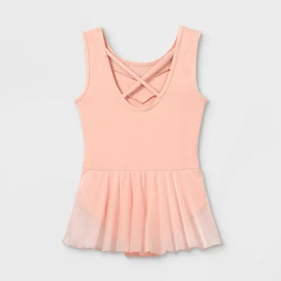 Girls' Dance Cross Back Skirted Leotard - Cat & Jack&trade; Pink image {1}