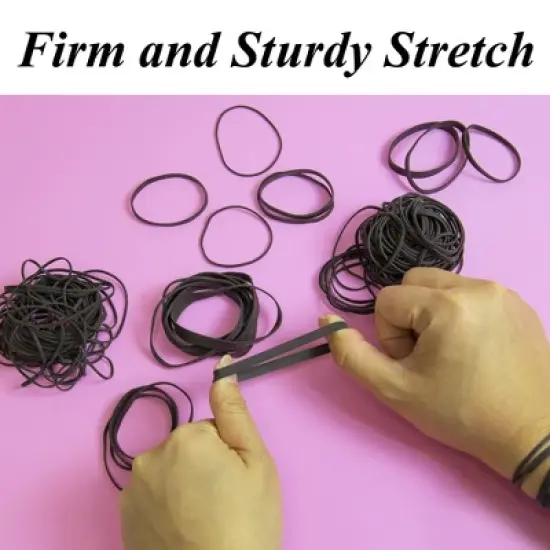 BAZIC Products Rubber Bands, Assorted Sizes, Black, 2 oz./56.70 g Per Pack, 12 Packs image {2}