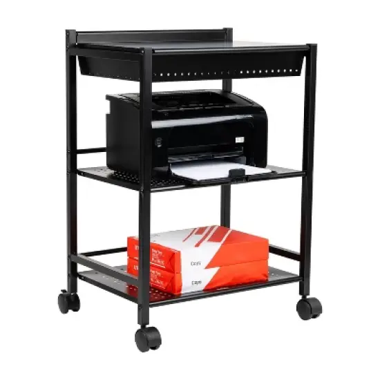 Mind Reader 3-Tier Cart with Covered Compartment Organizer Metal image {3}