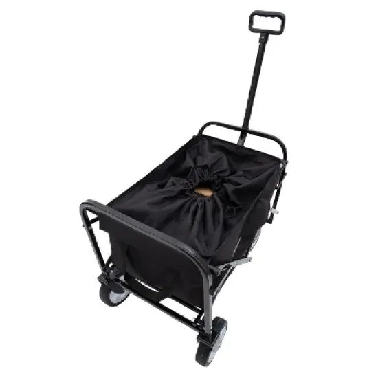 Extention ExCollapsible Foldable Wagon Cart Beach Wagon Heavy Duty Utility Cart Utility Wagon Grocery Cart Supports 225lbs Black image {3}