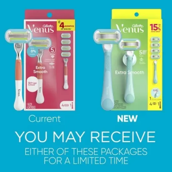 Venus Extra Smooth Value Pack Razor - Handle + 4 Blade Refills image {9}