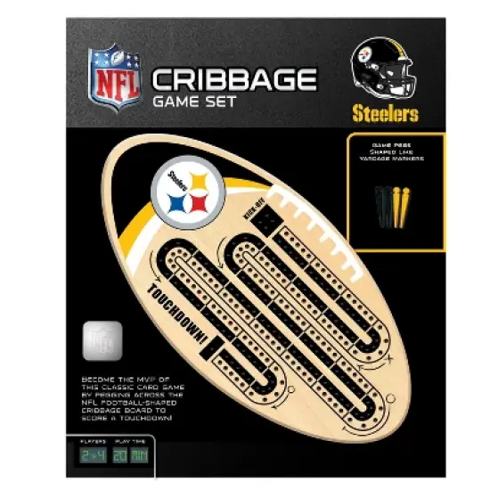 MasterPieces Officially Licensed NFL Pittsburgh Steelers Wooden Cribbage Game for Adults image {1}