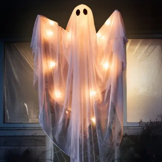 Joyfy Halloween Hanging Ghost Outdoor Decoration, 47&rdquo; LED Light Hanging Ghost Halloween Hanging Decoration for Indoor Outdoor Party Decor image {12}
