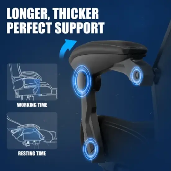 GTPLAYER Mesh Gaming Chair with Footrest, Mesh Back Reclining Office Chair for Adults, Comfortable Fabric Seat image {4}