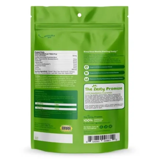 Zesty Paws Hemp Elements Behavior Calming OraStix for Dogs - Peppermint Flavor image {1}
