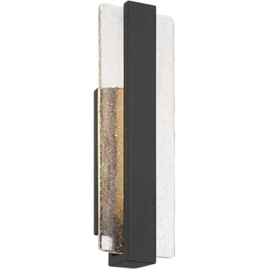 Possini Euro Design Possini Euro Cascadia 18"H Black Piastra Glass LED Outdoor Wall Light image {5}