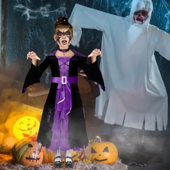 Garvee Witch Costumes with Neck Accessories for Girls, Suitable for Halloween Dress Up Party, Role-Playing image {5}