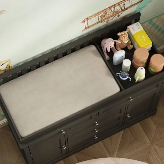 Famapy Baby Changing Table Chest of Drawers Edge Protection Top Upholstery image {13}