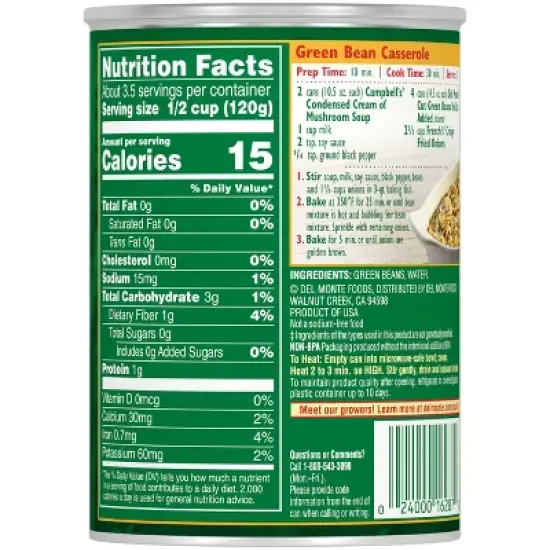 Del Monte Fresh Cut Green Beans - 14.5oz image {2}