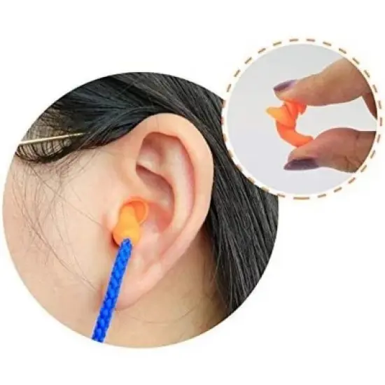 Quality Plugs - 100 Pairs Individually Wrapped Corded Silicone Reusable Washable Earplugs 29dB image {1}
