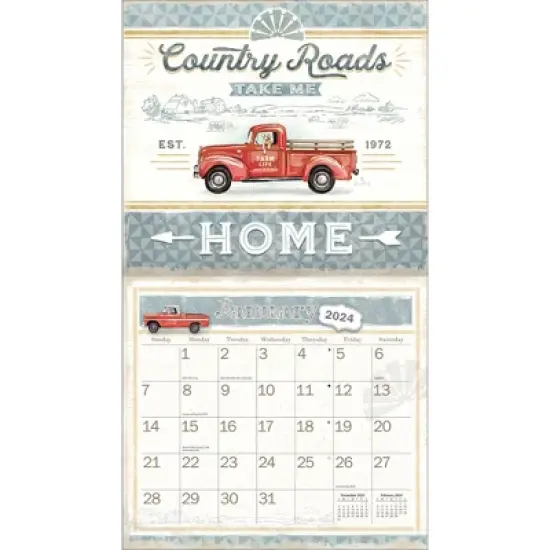 Lang 2024 Wall Calendar 24"x12" Farmhouse image {1}