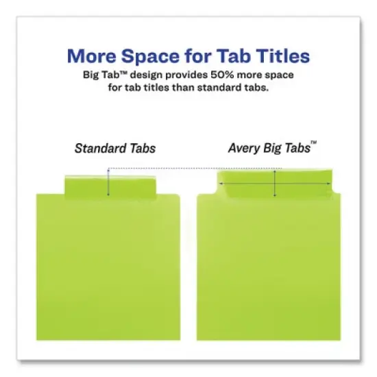 Avery Insertable Big Tab Plastic 2-Pocket Dividers, 8-Tab, 11.13 x 9.25, Assorted, 1 Set image {5}