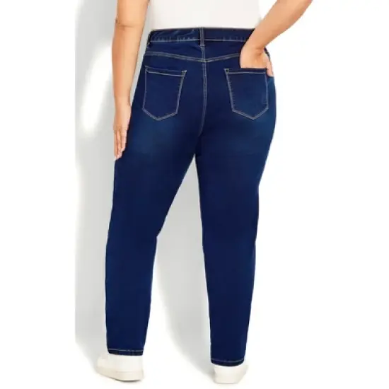 Women's Plus Size Butter Denim Straight Leg Jean Dark Wash - petite | AVENUE image {3}